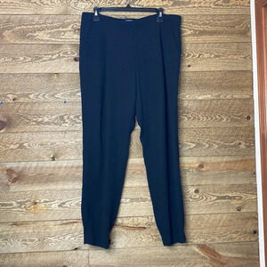 Vince Joggerdress Pants Black Elastic Waist Tapered Leg Hook And Eye Size 10
